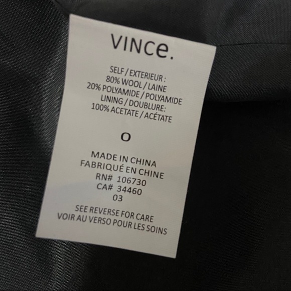 Vince Gray Wool Back Pleat Coat Size 0 - Picture 4 of 5
